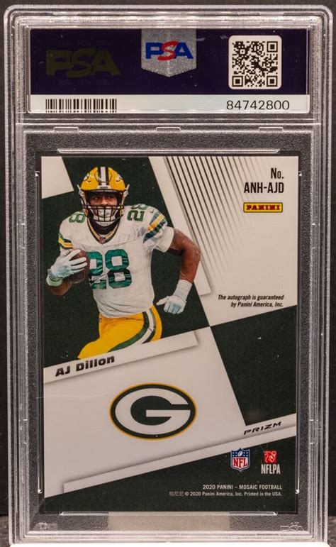 84742800 Aj Dillon 2020 Panini Mosaic No Huddle Autograph Auto Rookie