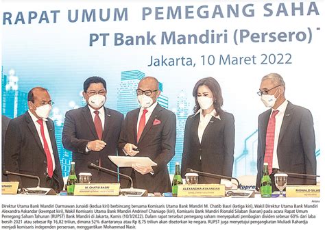 RUPST Bank Mandiri Bagikan Dividen Rp 16 82 Triliun