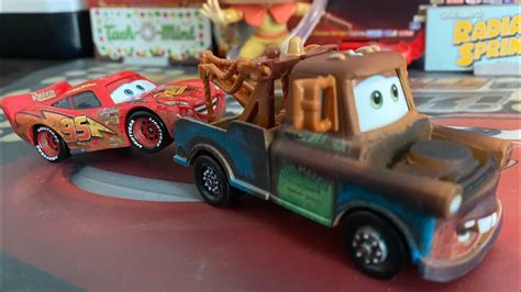 Mattel Disney Cars Road Repair Lightning Mcqueen And Mater With Working