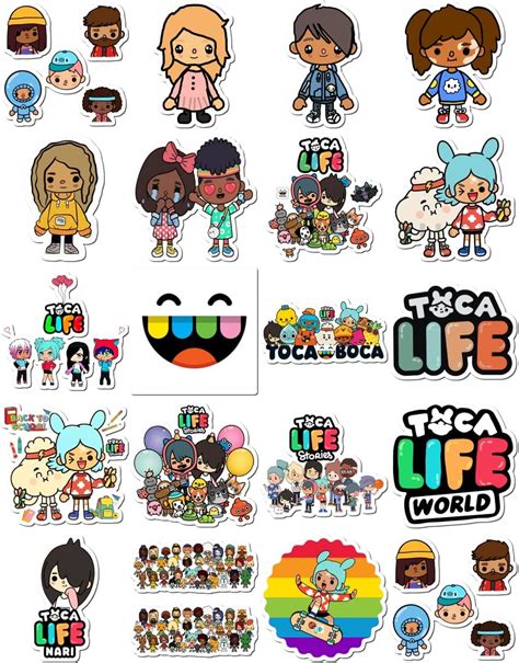 Stickers Pack 20 Pcs Toca Colorful Boca Waterproof