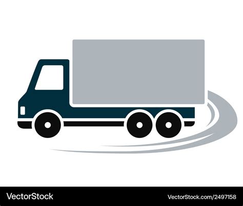 Sign with shipping truck Royalty Free Vector Image