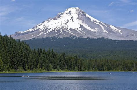 Fondo Mt Hood Y Lago Trillium Oregon Rocas Del Desierto Mt Hood Foto E