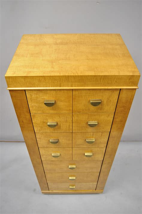 Lane Contemporary Modern 7 Drawer Tiger Maple Tall Lingerie Chest At