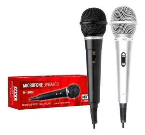 Kit Par Microfone Vocal Dinamico Karaoke C Cabo Metros Mxt Frete Gr Tis