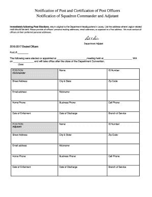 Fillable Online TAL And SAL Post Officers Report Certification