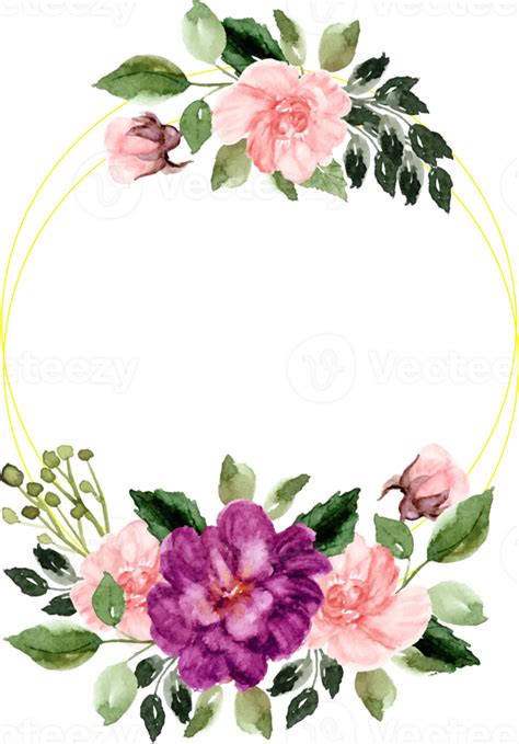 Watercolor Floral Wreath 15736232 Png