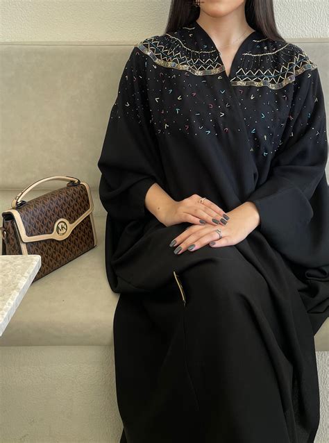 Crystal Abaya Unique Luxury Abaya With Heavy Hand Made Beads On The