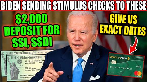 BIDEN SENDING STIMULUS CHECK OF 2 000 FOR ALL SSI SSDI LOW INCOME