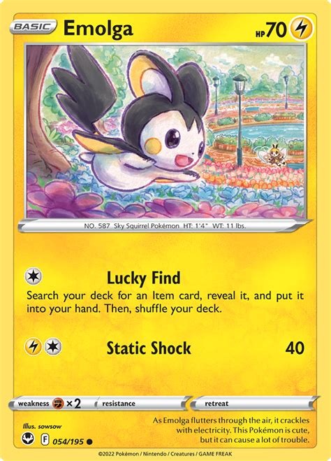 Emolga Silver Tempest Common Shady Bloom