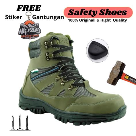 Jual HIPZO M50 Sepatu Safety Boots Kerja Sepatu Proyek Besi Shopee