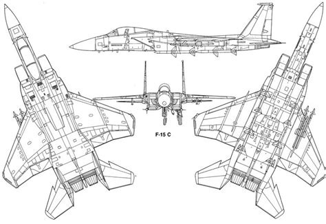 McDonnell Douglas F-15 Eagle Blueprint - Download free blueprint for 3D modeling | Blueprints ...