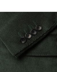 Thom Sweeney Green Slim Fit Cotton And Cashmere Blend Corduroy Three