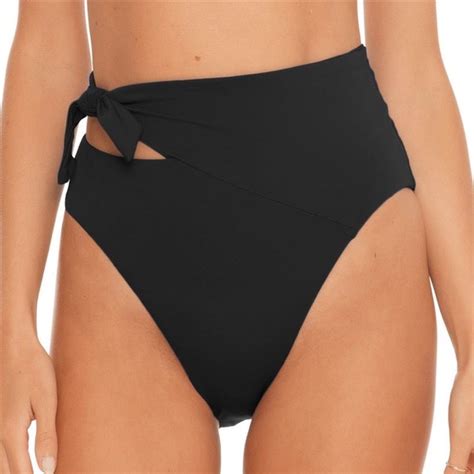 BECCA Swim Becca Color Code Tie Highwaist Bikini Bottom Black