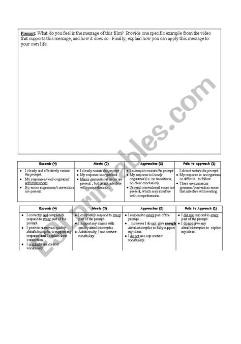 English Worksheets Constructed Response