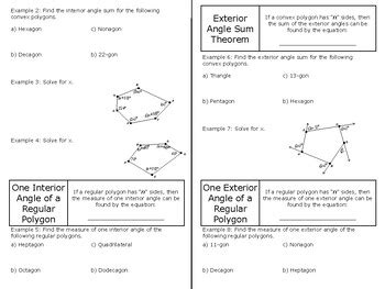 Polygons And Angles Interactive Notebook Foldable Notes With Video