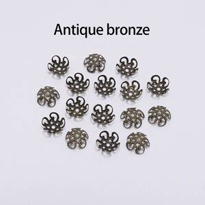 Pcs Mm Silver Gold Metal Hollow Flower Spacer Beads End Etsy