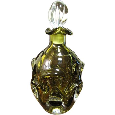 Vintage Hand Blown Leaded Crystal Art Glass Decanter W Stopper From Faywrayantiques On Ruby Lane