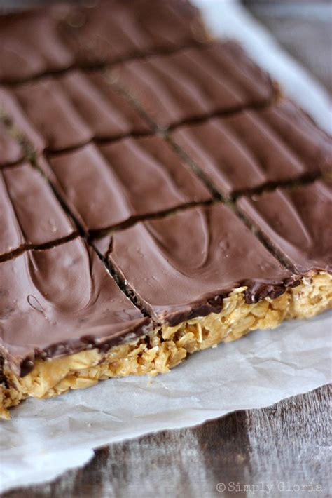 No-Bake Oatmeal Peanut Butter Bars - Simply Gloria