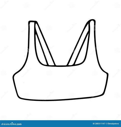 Doodle Of Modern Female Bra On White Background Stock Vector