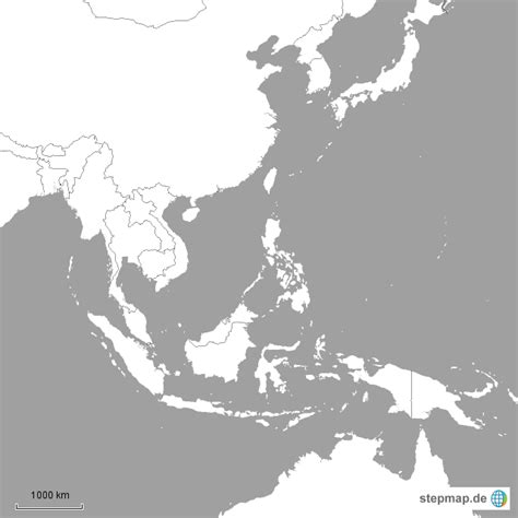 Stepmap Karte S Dostasien Landkarte F R Asien