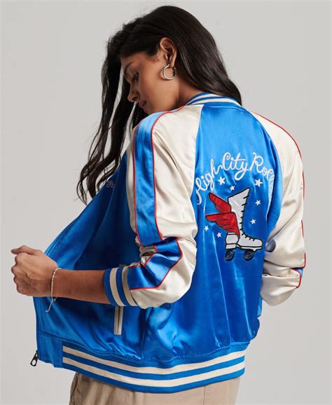 Womens Roller Derby Jacket In Blue Superdry Ie