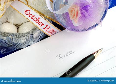 Livro De Convidado Do Casamento Imagem De Stock Imagem De Manuscrito