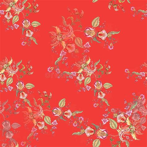 Seamless Beautiful Vintage Floral Pattern With Abstract Digital Floral