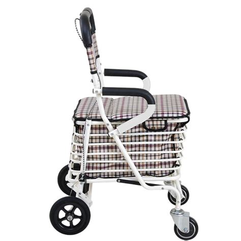 Zihui Rollator Walker With Seat Wheeled Walker Senior Walker Shopping Cart 4 Wheel Folding