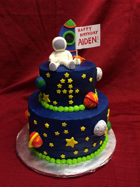 Space Themed Cake With Astronaut And Rocket. - CakeCentral.com