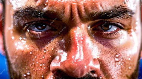 Premium Photo Man Sweating Profusely Closeup Illustration View