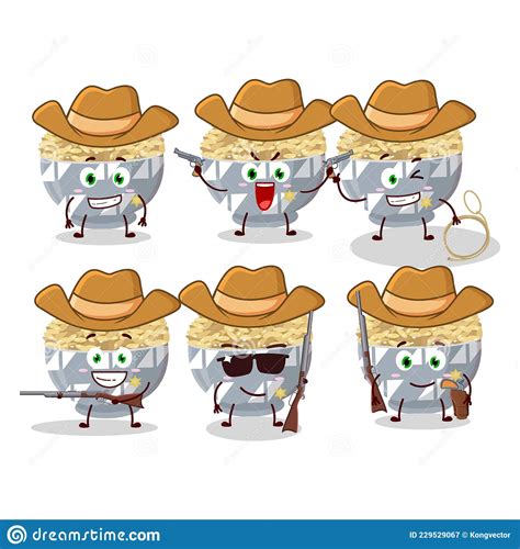 Cool Cowboy Parboied Long Grain Rice Cartoon Character With A Cute Hat