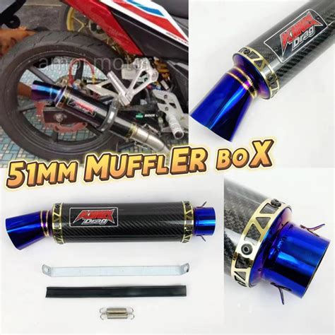 Universal Muffler Box Mm Fitting Exhaust Ekzos Pipe Motorcycle