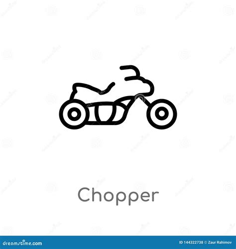 Outline Chopper Vector Icon Isolated Black Simple Line Element