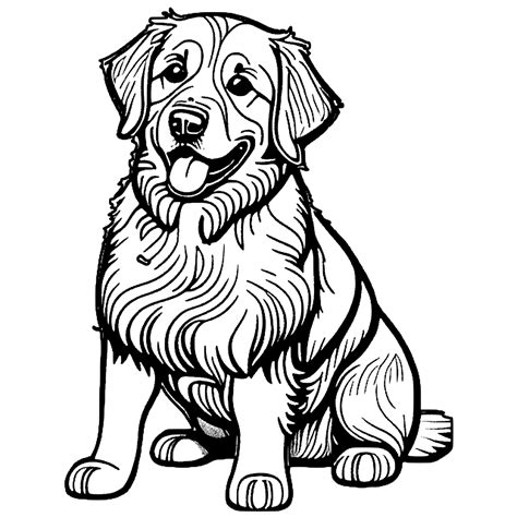 Coloriage Golden Retriever Creative Fabrica