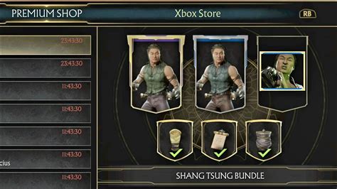 MK11 Premium Shop Special Klassic Movie Shang Tsung Skins Gear Etc