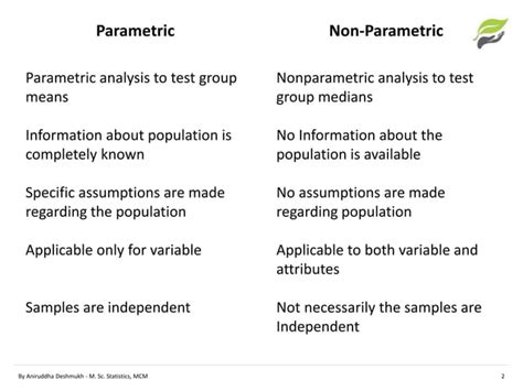 Parametric Vs Non Parametric Ppt