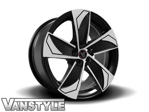 Wolfrace AD5 18in 8J Black Polished VW T5 T6 Wheel Tyre Vanstyle