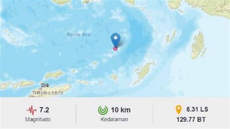 Analisis BMKG Soal Gempa Bumi M7 2 Di Tanimbar Picu Tsunami Minor Plus