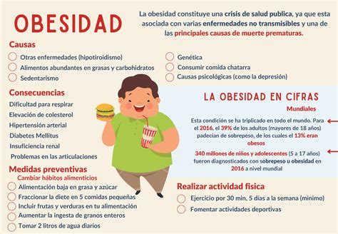 Infografia Obesidad Causas Consecuencias Medidas Preventivas La