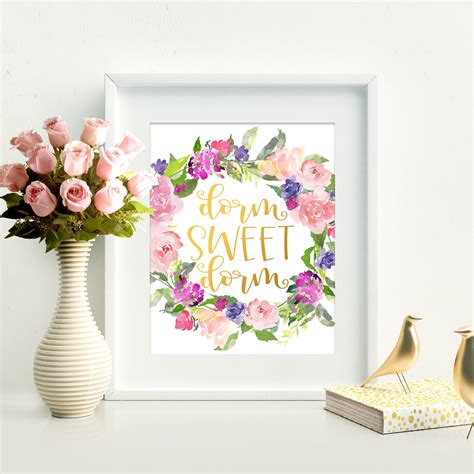 Dorm Sweet Dorm Sign Printable Dorm Room Wall Decor Dorm Decor Etsy