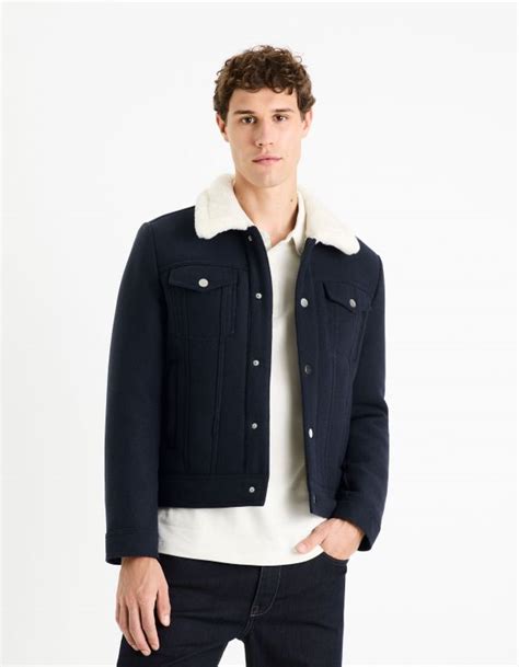 Veste En Velours Doubl Sherpa Marine Celio Tunisie