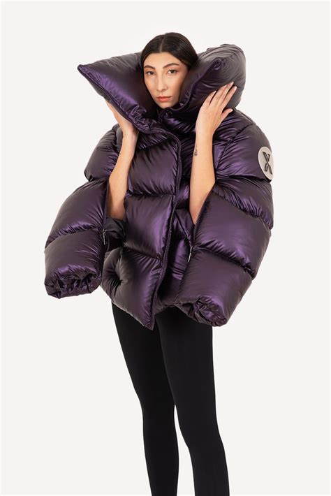 Intense Purple Giant Puffer Coat Puffer Coat Puffer Collar Designs