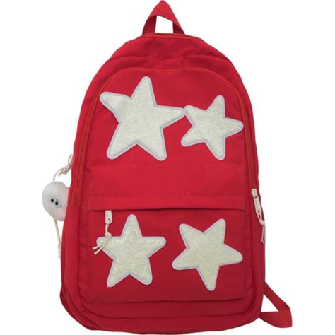 Kawaii Backpack With Cute Accessories Star Aesthetic Backpack With Plush Pendant Backpack 10 12