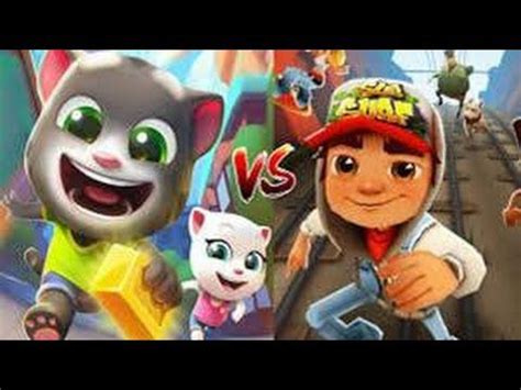 Subway Surfer Vs Talking Tom Gold Run Talking Tom Gold Run New