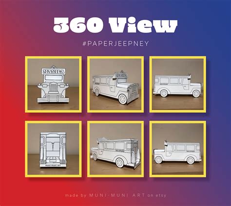 Philippine Jeepney D Paper Craft Printable Pdf Etsy