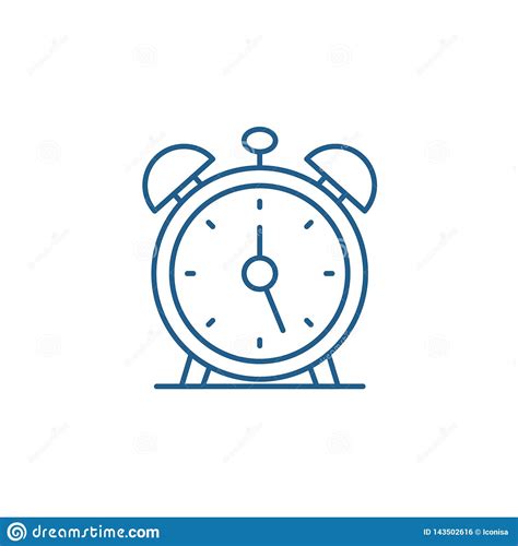 Alarm Clock Line Icon Concept Alarm Clock Flat Vector Symbol Sign