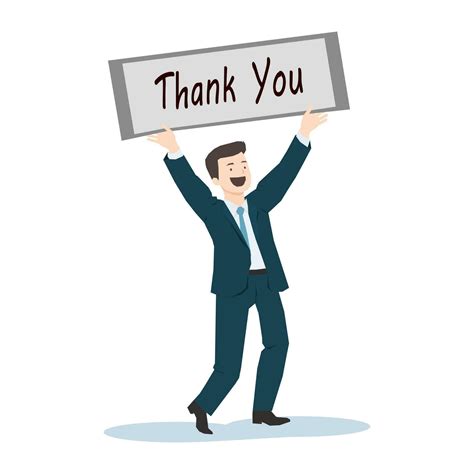 A Businessman Holding Thank You Sign Vector Illustration 25692295 Vector Art At Vecteezy