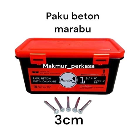 Jual PAKU BETON 3cm Baja MARABU ECERAN PUTIH GALVANIS Shopee Indonesia