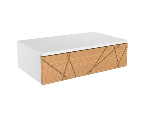 Console d entrée simple Stockholm Blanc Chêne L559 x P338 x H159 mm