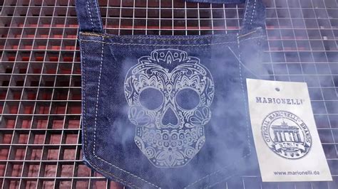 Laser Engraving Denim Jeans Youtube